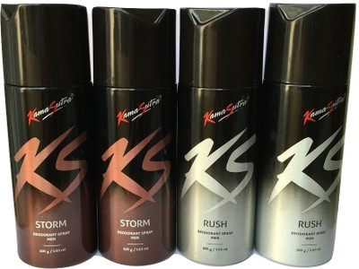 

KamaSutra 2 STORM 2 RUSH Body Spray - For Men & Women(600 ml, Pack of 4)