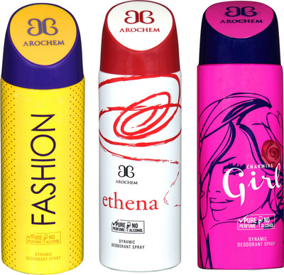 

Arochem B-44 DEODORANT SPRAY NO ALCOHOL PURE PERFUME DYNAMIC BODY SPRAY Deodorant Spray Deodorant Spray - For Men & Women(200 ml, Pack of 3)