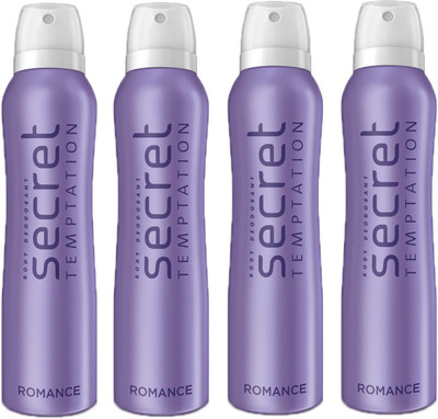 

SECRET TEMPTATION-4 ROMANCE DEODORANT 150ML Deodorant Spray - For Women(150 ml, Pack of 4)