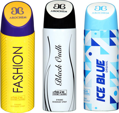 

Arochem B-53 DEODORANT SPRAY NO ALCOHOL PURE PERFUME DYNAMIC BODY SPRAY Deodorant Spray Deodorant Spray - For Men & Women(200 ml, Pack of 3)