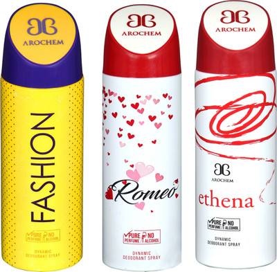 

Arochem B-32 DEODORANT SPRAY NO ALCOHOL PURE PERFUME DYNAMIC BODY SPRAY Deodorant Spray Deodorant Spray - For Men & Women(200 ml, Pack of 3)