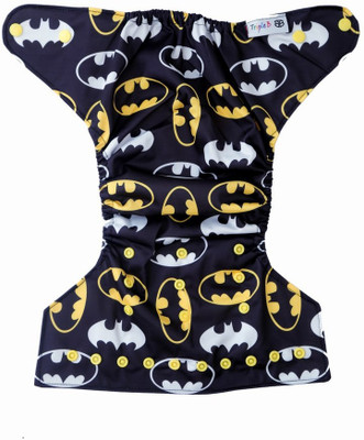 

Triple B 1pc Adjustable Reusable Baby Washable Cloth Diaper Nappies With Wet-free inserts For Babies of Ages 0 to 2 years / Reusable Cover Diaper (Batman Print) - L
