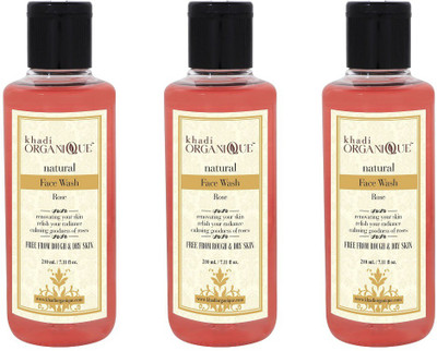 

KHADI ORGANIQUE ROSE NATURAL FACE WASH 630 ML PACK OF 3 Face Wash(630 ml)