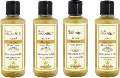 

KHADI ORGANIQUE HEENA THYME NATURAL HAIR OIL PARABEN & MINIRAL OIL FREE 840 ML PACK OF 4 Hair Oil(840 ml)