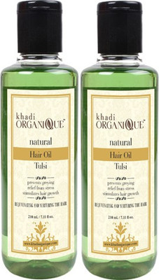 KHADI ORGANIQUE TULSI NATURAL HAIR OIL 420 ML PACK OF 2 Hair Oil(420 ml)