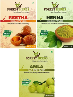 

Forest Herbs Organic Reetha, Henna & Amla Powder 100% Natural(300 g)