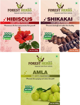 

Forest Herbs Organic Hibiscus, Shikakai & Amla Powder 100% Natural(300 g)