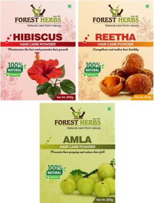 

Forest Herbs Organic Hibiscus, Reetha & Amla Powder 100% Natural(300 g)