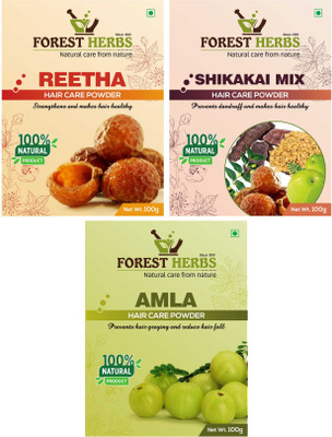 

Forest Herbs Organic Reetha, Shikakai Mix & Amla Powder 100% Natural(300 g)