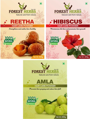 

Forest Herbs Organic Reetha, Shikakai & Amla Powder 100% Natural(300 g)
