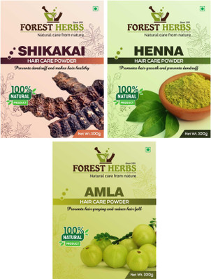 

Forest Herbs Organic Shikakai, Henna & Amla Powder 100% Natural(300 g)