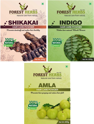 Forest Herbs Organic Shikakai, Indigo & Amla Powder 100% Natural(300 g)