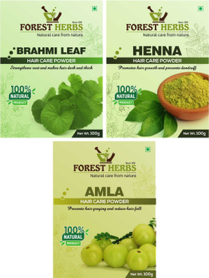 

Forest Herbs Organic Brahmi, Henna & Amla Powder 100% Natural(300 g)