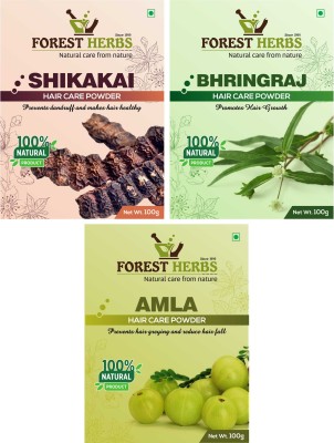 

Forest Herbs Organic Shikakai, Bhringraj & Amla Powder 100% Natural(300 g)