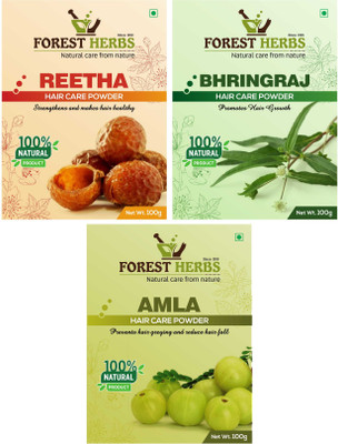 

Forest Herbs Organic Reetha, Bhringraj & Amla Powder 100% Natural(300 g)