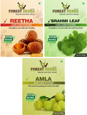 

Forest Herbs Organic Reetha, Brahmi & Amla Powder 100% Natural(300 g)