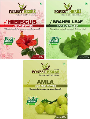 

Forest Herbs Organic Hibiscus, Brahmi & Amla Powder 100% Natural(300 g)