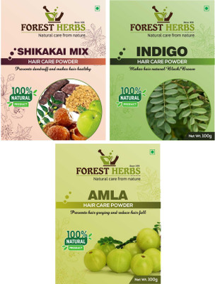 

Forest Herbs Organic Shikakai Mix, Indigo & Amla Powder 100% Natural(300 g)