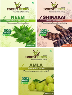 

Forest Herbs Organic Neem, Shikakai & Amla Powder 100% Natural(300 g)