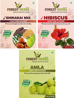 

Forest Herbs Organic Shikakai Mix, Hibiscus & Amla Powder 100% Natural(300 g)