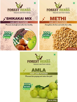 

Forest Herbs Organic Shikakai Mix, Methi & Amla Powder 100% Natural(300 g)