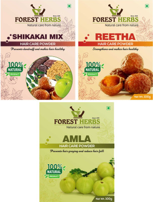 

Forest Herbs Organic Shikakai Mix, Reetha & Amla Powder 100% Natural(300 g)