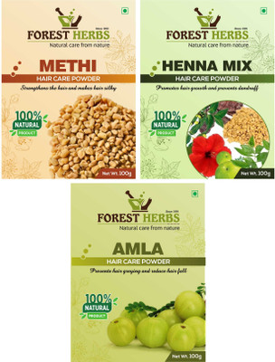 

Forest Herbs Organic Methi, Henna Mix & Amla Powder 100% Natural(300 g)