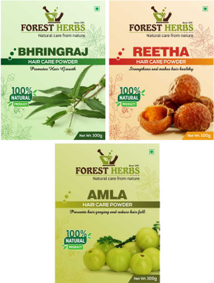 

Forest Herbs Organic Bhringraj, Reetha & Amla Powder 100% Natural(300 g)