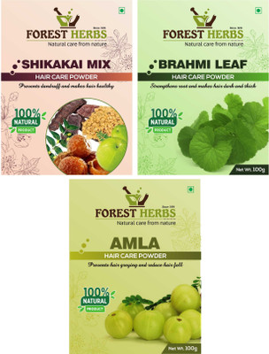 

Forest Herbs Organic Shikakai Mix, Brahmi & Amla Powder 100% Natural(300 g)
