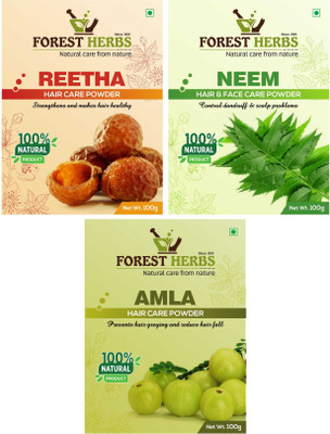 

Forest Herbs Organic Reetha, Neem & Amla Powder 100% Natural(300 g)