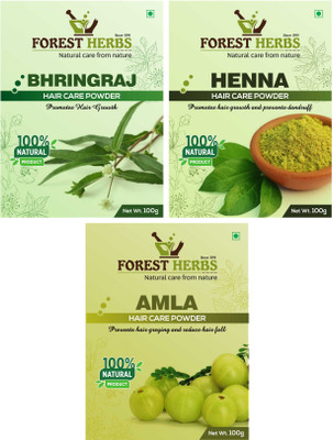 

Forest Herbs Organic Bhringraj, Henna & Amla Powder 100% Natural(300 g)