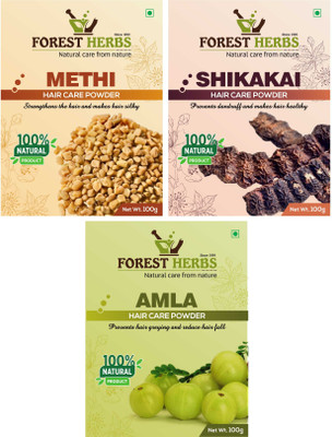 

Forest Herbs Organic Methi, Shikakai & Amla Powder 100% Natural(300 g)