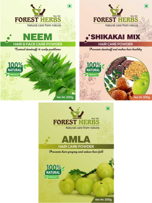 

Forest Herbs Organic Neem, Shikakai Mix & Amla Powder 100% Natural(300 g)