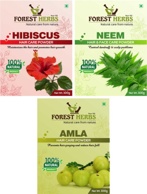 

Forest Herbs Organic Hibiscus, Neem & Amla Powder 100% Natural(300 g)