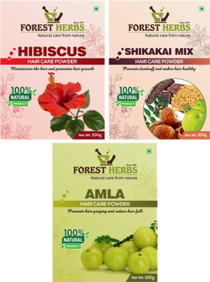 

Forest Herbs Organic Hibiscus, Shikakai Mix & Amla Powder 100% Natural(300 g)