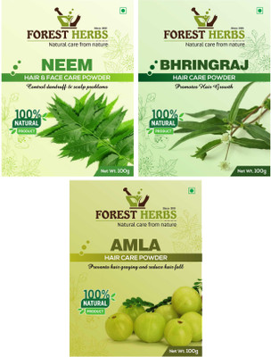 

Forest Herbs Organic Neem, Bhringraj & Amla Powder 100% Natural(300 g)