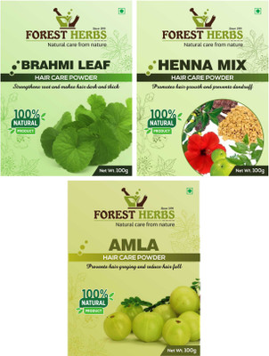 

Forest Herbs Organic Brahmi, Henna Mix & Amla Powder 100% Natural(300 g)