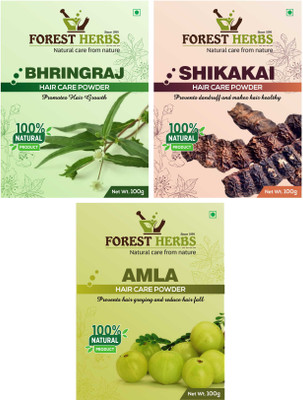 

Forest Herbs Organic Bhringraj, Shikakai & Amla Powder 100% Natural(300 g)