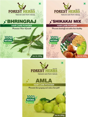 

Forest Herbs Organic Bhringraj, Shikakai Mix & Amla Powder 100% Natural(300 g)
