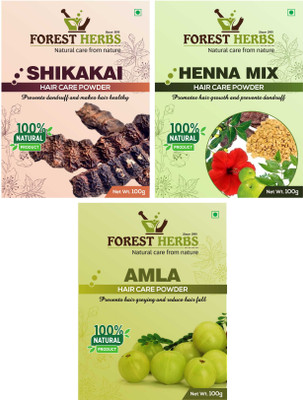

Forest Herbs Organic Shikakai, Henna Mix & Amla Powder 100% Natural(300 g)