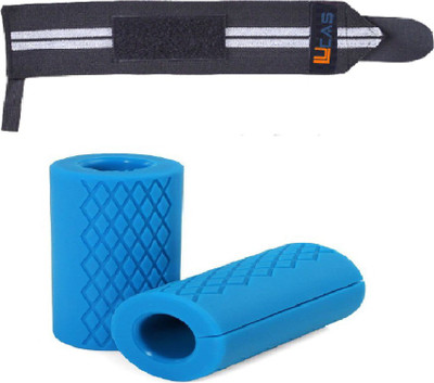 

Lucas Branded Wrist Support and Fat Grips for Bodybuilding & Sport Training (Free size) Gym & Fitness Kit