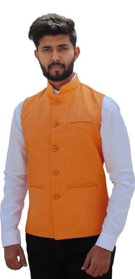 Badoliyasons Sleeveless Solid Men Jacket