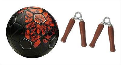 

Aks (RedBlack) Football Size-5+Pack 2 Hand Gripe Football Kit