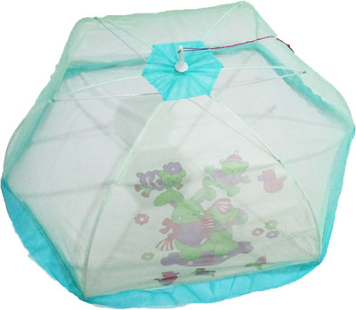 

VBaby Nylon Infants Canopy Foldable Breathable Baby Tent, Beach Play Tent, Air Flowing and Enough Space for Babies Bedding Mosquito Net Mosquito Net(Peacock Blue)