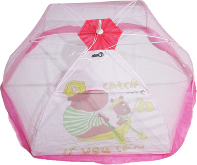 

VBaby Nylon Infants Canopy Foldable Breathable Baby Tent, Beach Play Tent, Air Flowing and Enough Space for Babies Bedding Mosquito Net Mosquito Net(Pink)