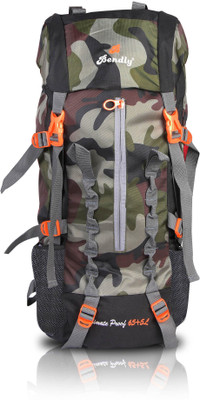 

Bendly Terrain | Trekking Rucksack Bag | Mountaineering Rucksack Bag | Camping Backpack Bag | Hiking Backpack Bag | Travelling Backpack Bag | 65 L | With Rain Cover (Military Green) Rucksack - 65(Multicolor)