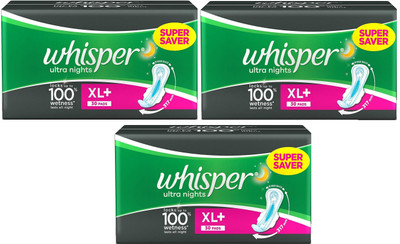 

Whisper Ultra Nights 30+30+30 Pad Sanitary Pad(Pack of 3)