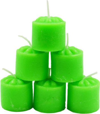 

kubergift Scented candle/smokeless candle (Pack of 6) Green apple(30 ml)