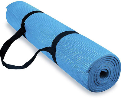

QUINERGYS ™ Eco-Friendly Anti-Slip Exercise Yoga Mat with Carrying Strap Blue 4 mm Yoga Mat, Light blue