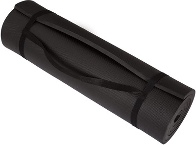 

QUINERGYS ® Thick Foam Exercise Mat 72" x 24" x 0.50" Black 8 mm Yoga Mat, Carbon black